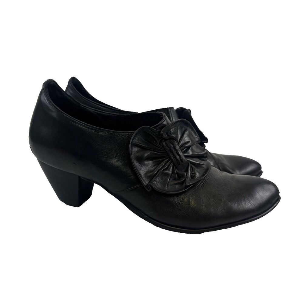 Everybody By BZ Moda Novara Bootie Pump Black Leather Flower Shootie Women 41 10